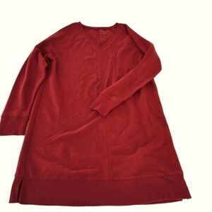 Maurices Red sz M cozy cotton knit lace V neck sweater dress